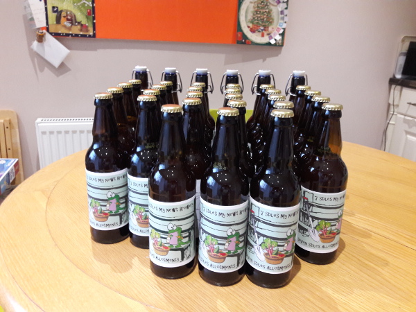 Picture of the bottled beer with labels
