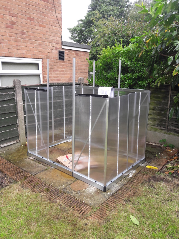 Picture of the half built greenhouse