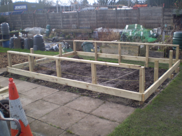 Picture of the framework construced for the beds
