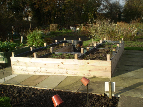 Picture of the finished beds, from the front
